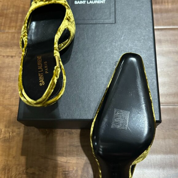 NWT Saint Laurent dream velvet sling back sandal. Size 39 - Picture 6 of 9